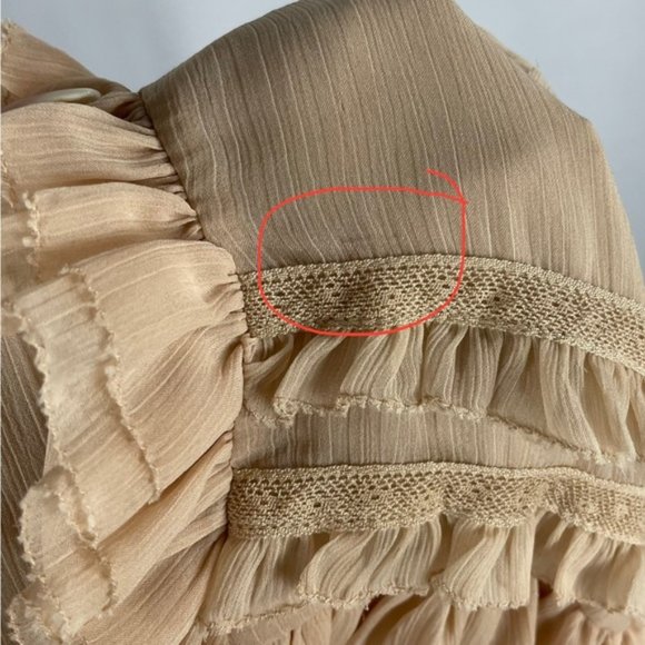 H&M Women’s Long Sleeve Peasant Top With Front Ruffle Detail - Picture 16 of 16